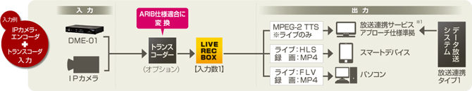 IPカメラ+トランスコーダ